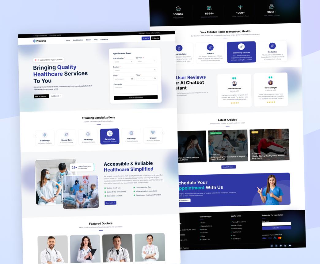 Healthcare Clinic Website Design — Felnath Web Ahmedabad