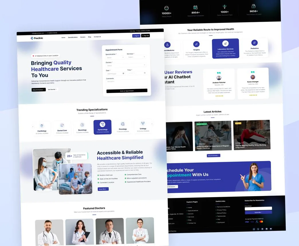Healthcare Clinic Website Design — Felnath Web Ahmedabad