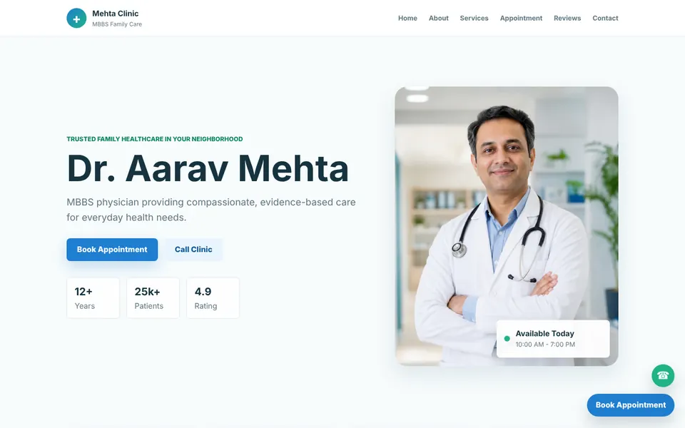 Clinic website design concept by Felnath Web
