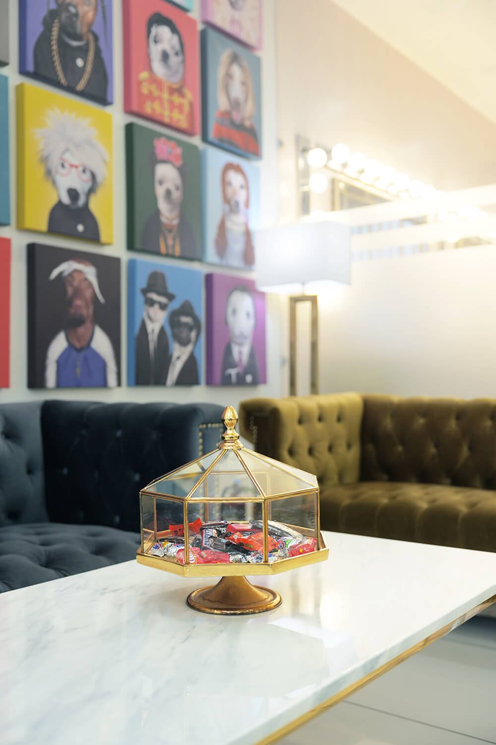 Luxury atelier table with product display